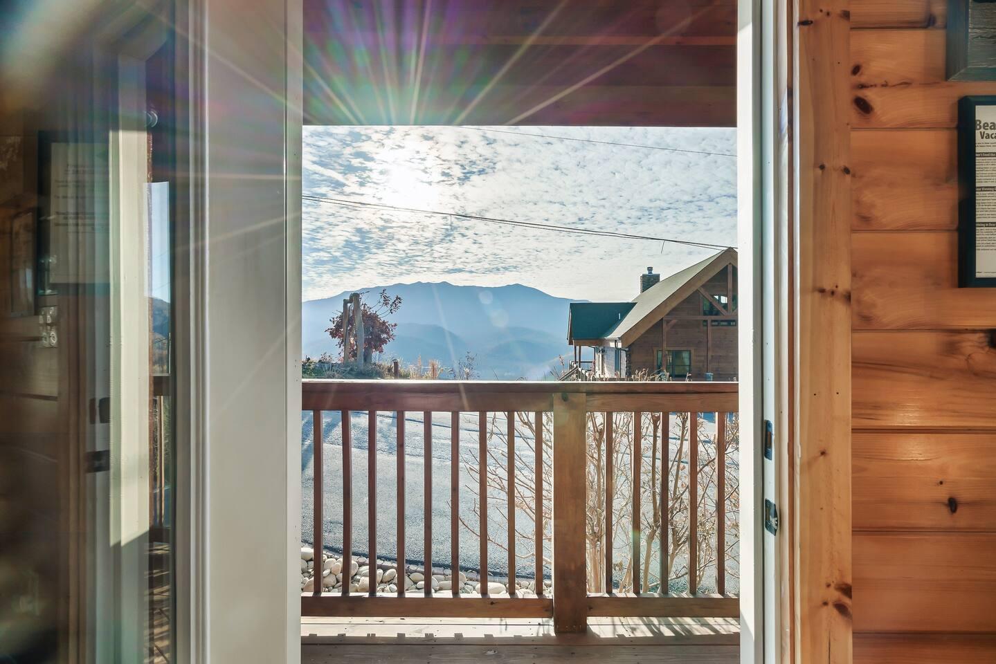 Mountain views from the upstairs living room