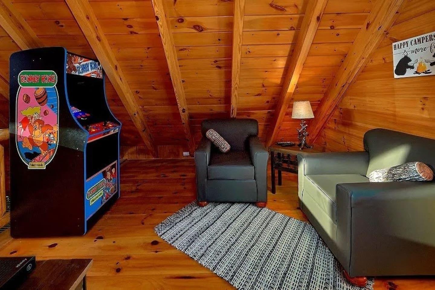 King bedroom with double-sided fireplace