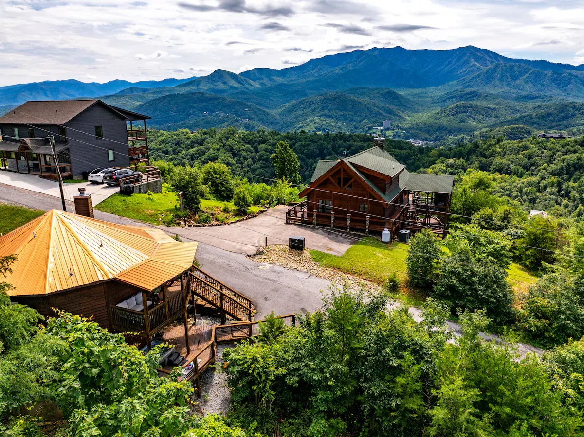 Look out from up here and the ridgeline just keeps going - this is the view guests screenshot before they're even checked in.
